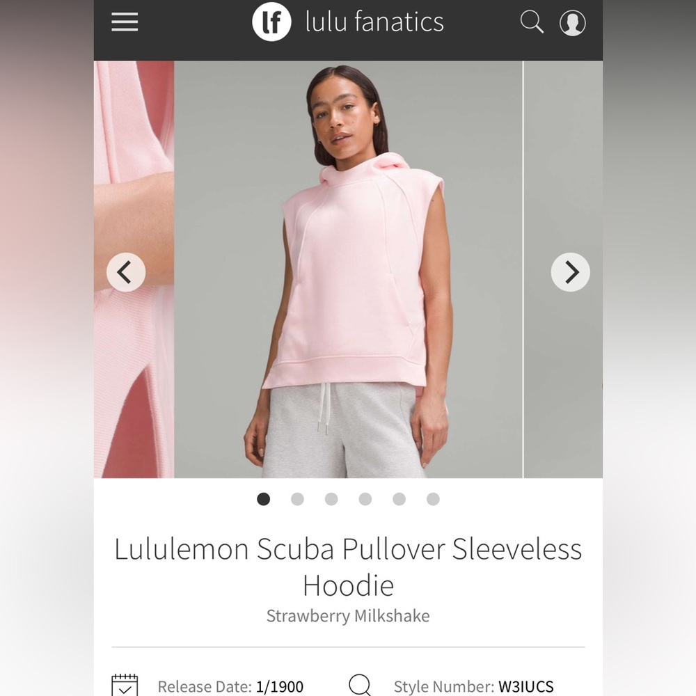 NWOT Lululemon Scuba Pullover Sleeveless Hoodie Sz M/L *strawberry milkshake*